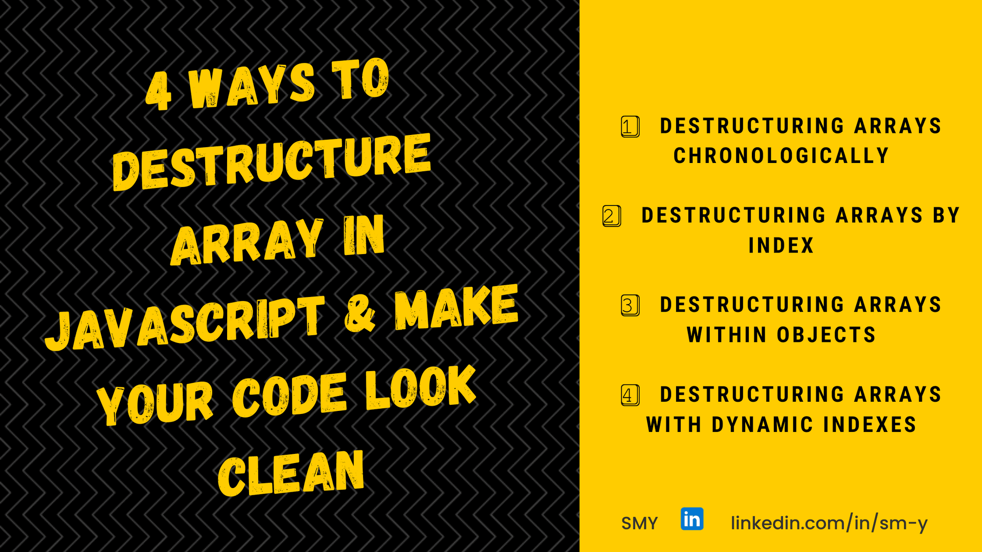 Learn four methods to destructure arrays in JavaScript for cleaner, more readable code